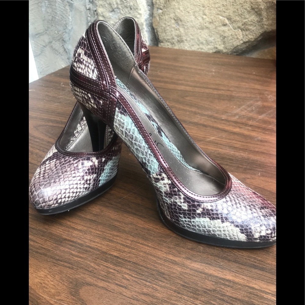 Faux Snakeskin Pumps